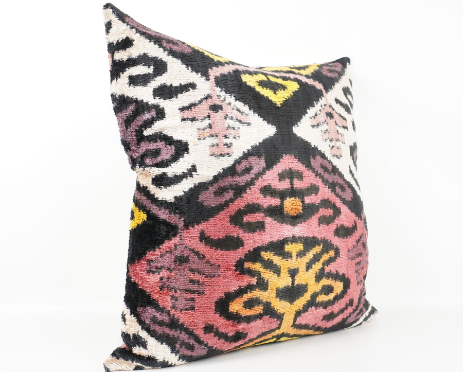 HANDMADE- IKAT SILK/VELVET PILLOWCASE