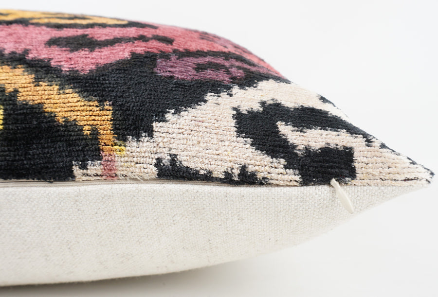 HANDMADE- IKAT SILK/VELVET PILLOWCASE
