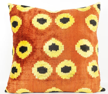 HANDMADE- IKAT SILK/VELVET PILLOWCASE