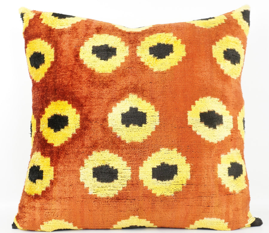 HANDMADE- IKAT SILK/VELVET PILLOWCASE