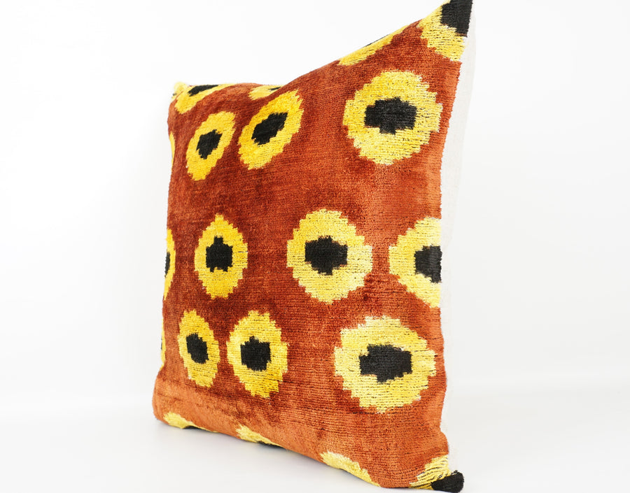 HANDMADE- IKAT SILK/VELVET PILLOWCASE