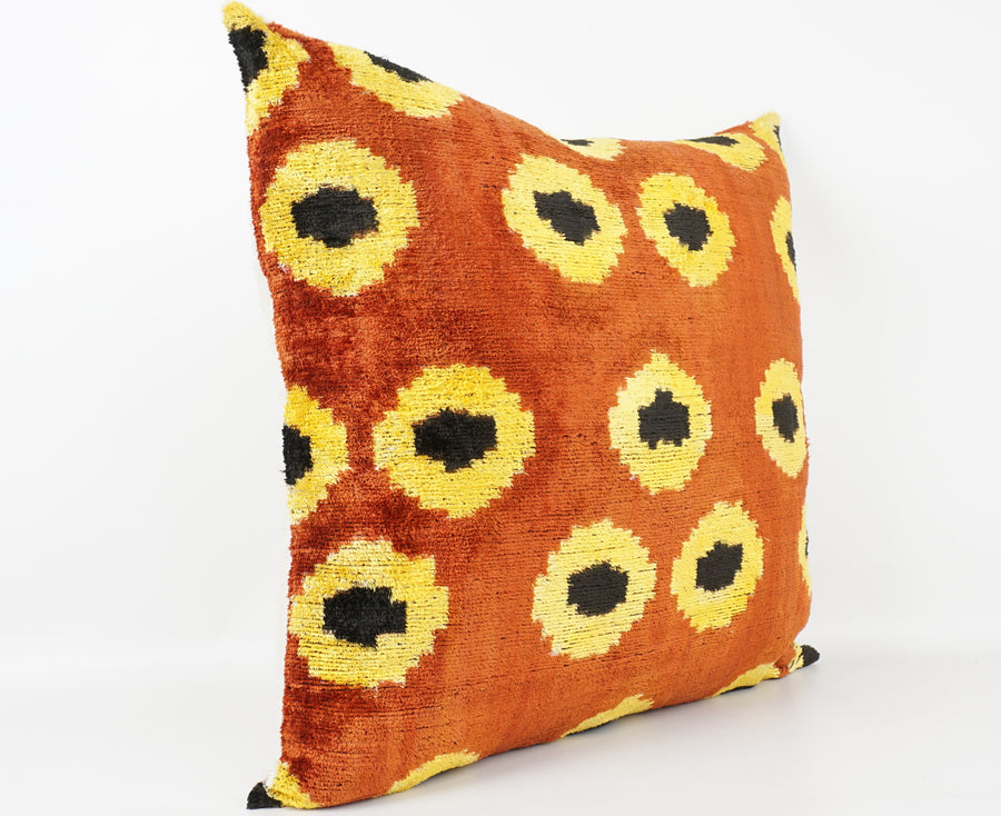 HANDMADE- IKAT SILK/VELVET PILLOWCASE