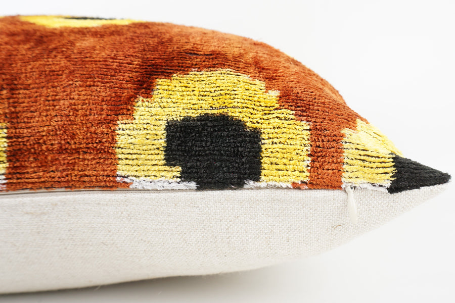 HANDMADE- IKAT SILK/VELVET PILLOWCASE