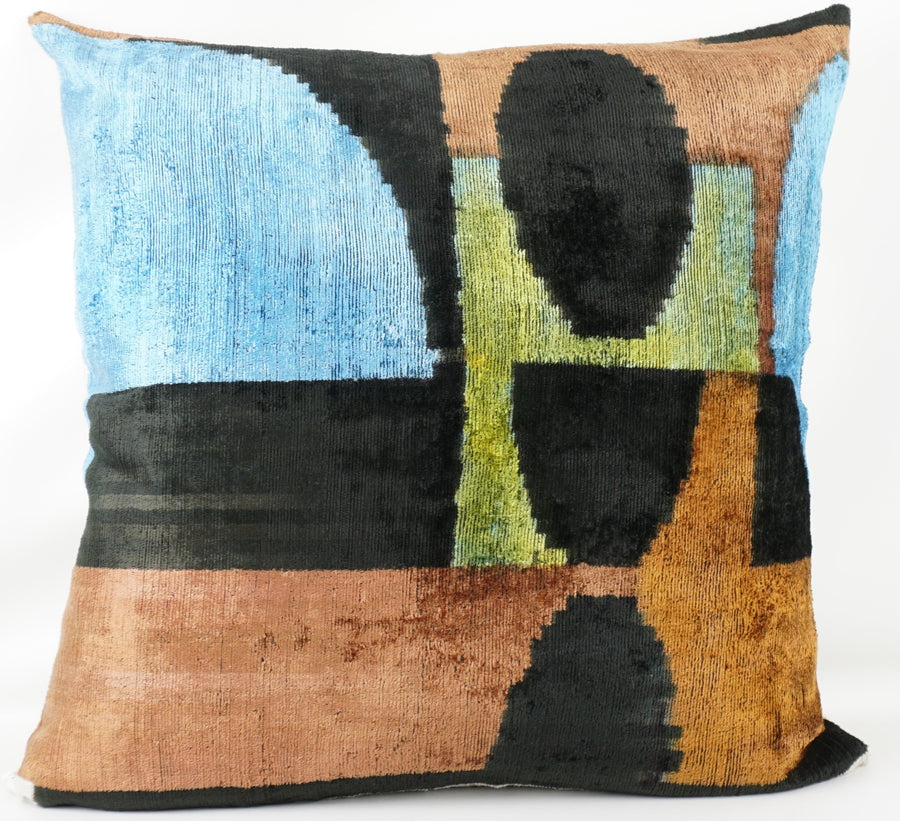 HANDMADE  IKAT SILK/VELVET PILLOWCASE