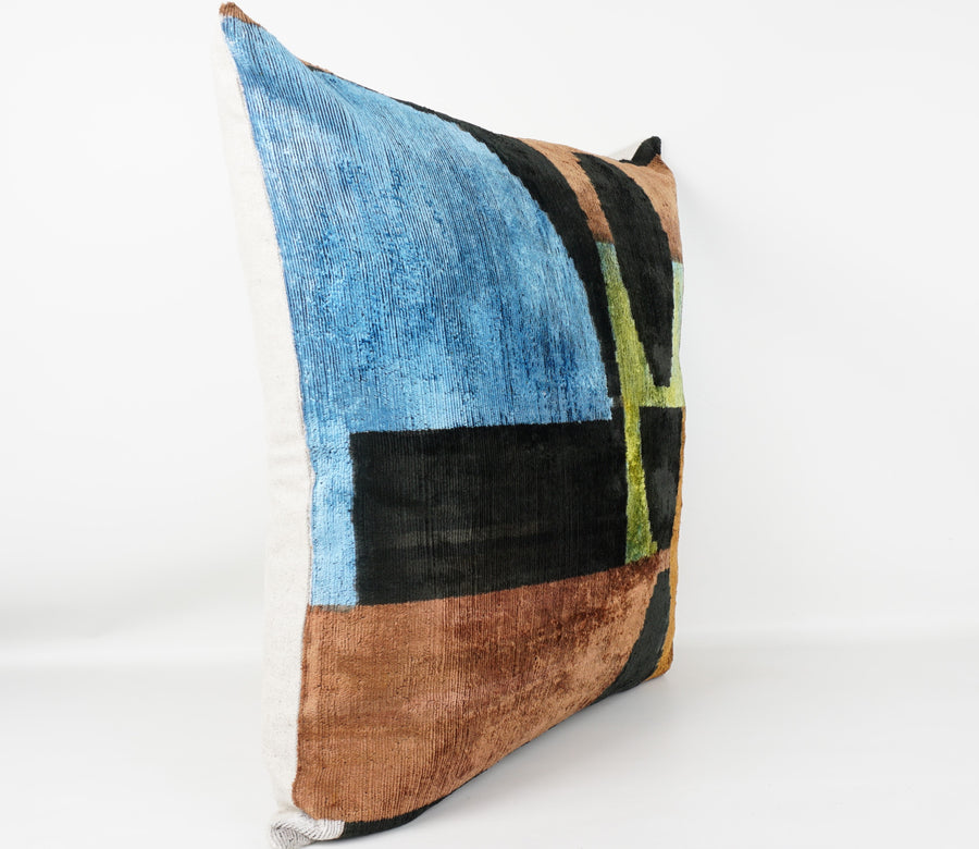 HANDMADE  IKAT SILK/VELVET PILLOWCASE