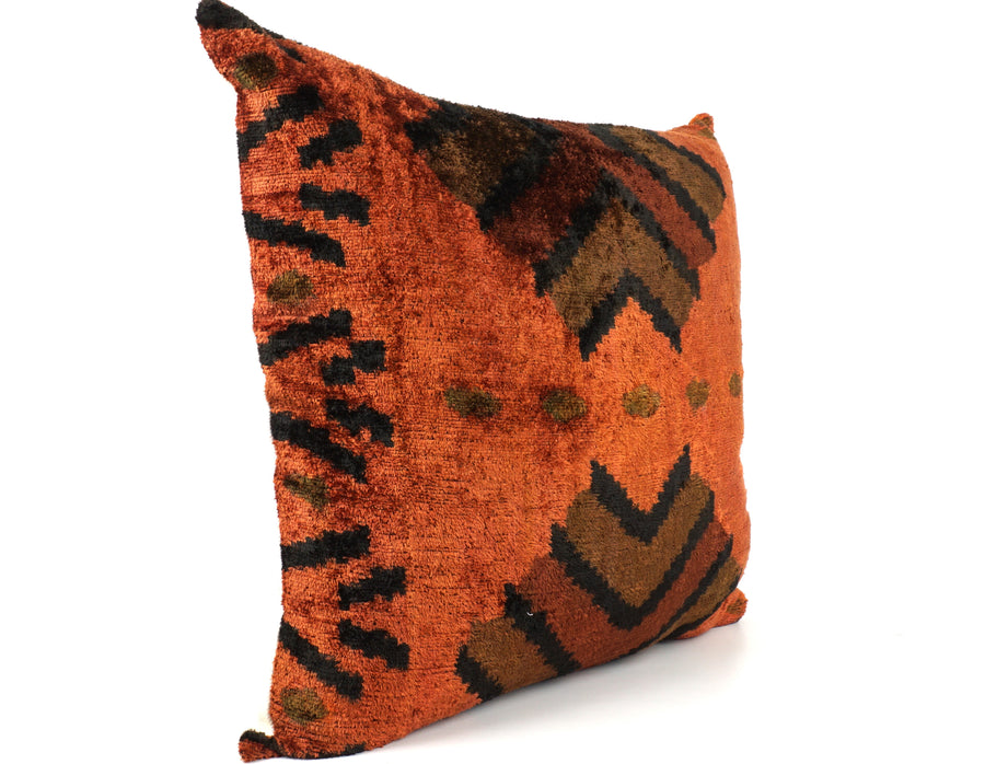 HANDMADE  IKAT SILK/VELVET PILLOWCASE