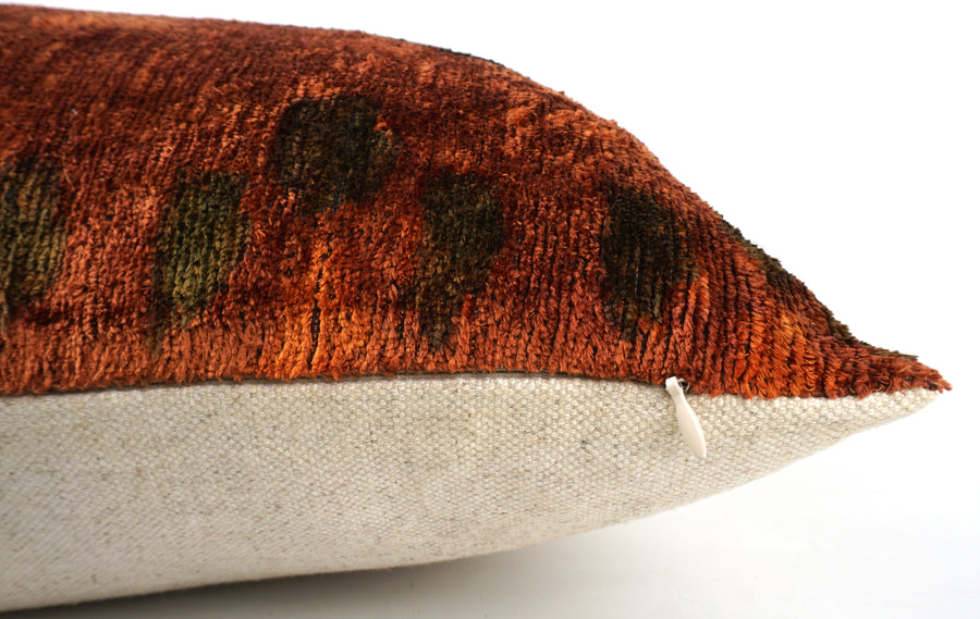 HANDMADE  IKAT SILK/VELVET PILLOWCASE