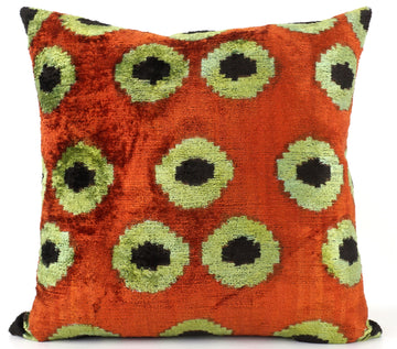 HANDMADE- IKAT SILK/VELVET PILLOWCASE