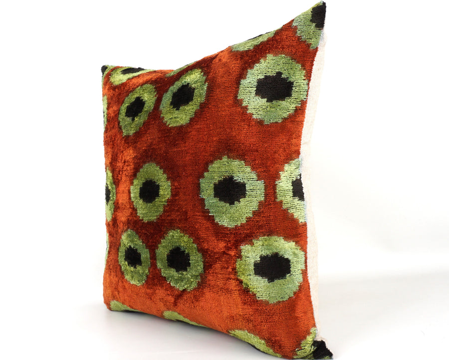 HANDMADE- IKAT SILK/VELVET PILLOWCASE