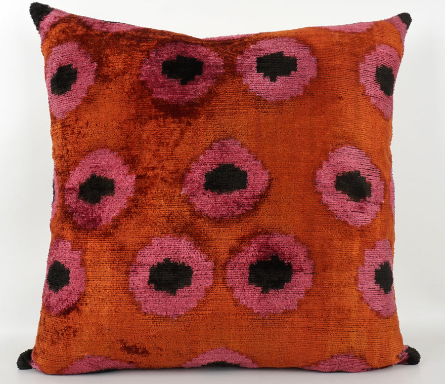HANDMADE- IKAT SILK/VELVET PILLOWCASE
