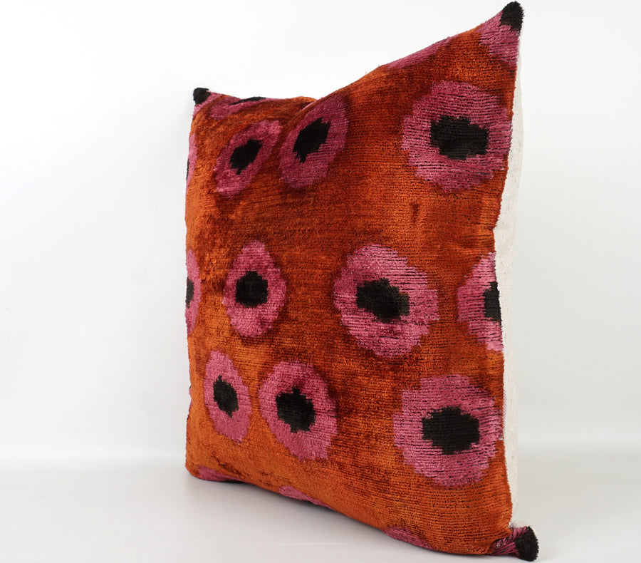 HANDMADE- IKAT SILK/VELVET PILLOWCASE