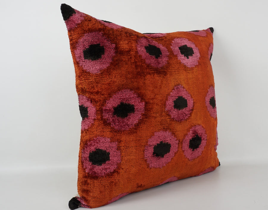 HANDMADE- IKAT SILK/VELVET PILLOWCASE