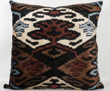 HANDMADE- IKAT SILK/VELVET PILLOWCASE