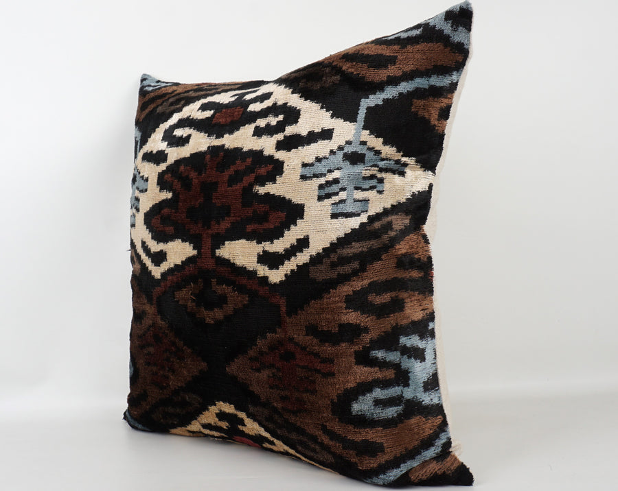 HANDMADE- IKAT SILK/VELVET PILLOWCASE