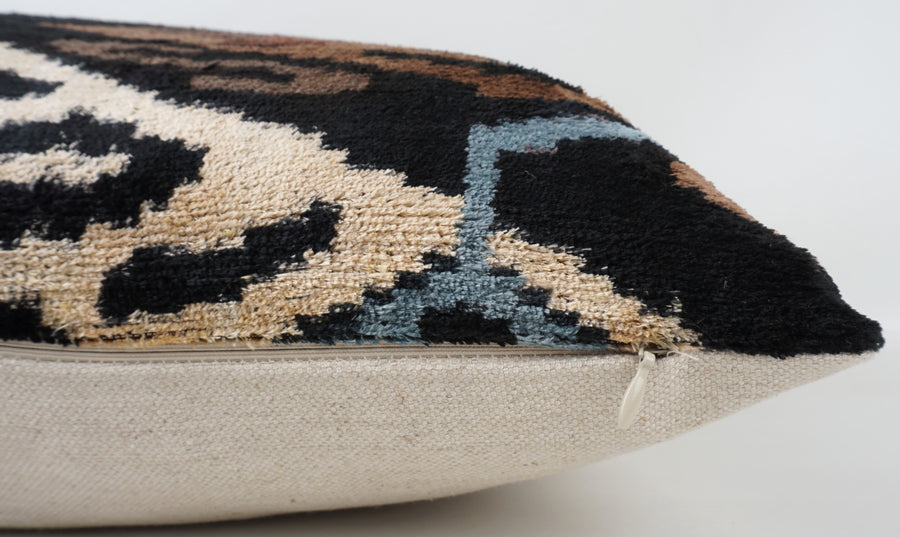 HANDMADE- IKAT SILK/VELVET PILLOWCASE