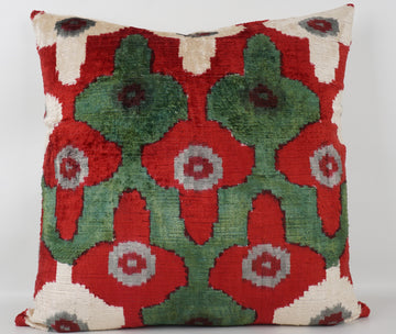 HANDMADE- IKAT SILK/VELVET PILLOWCASE