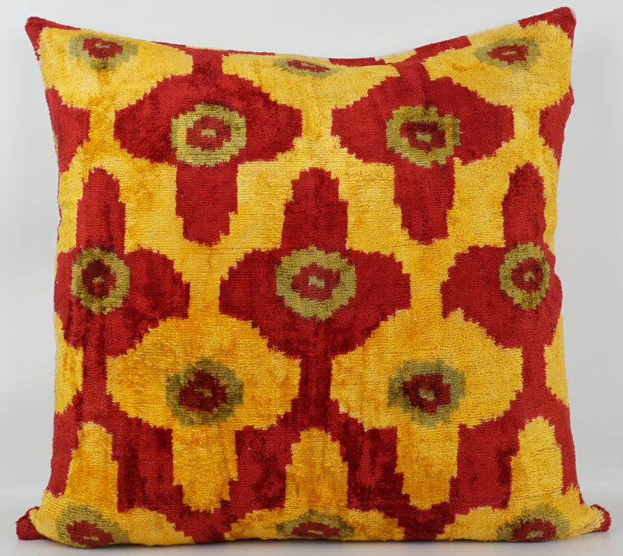 HANDMADE- IKAT SILK/VELVET PILLOWCASE