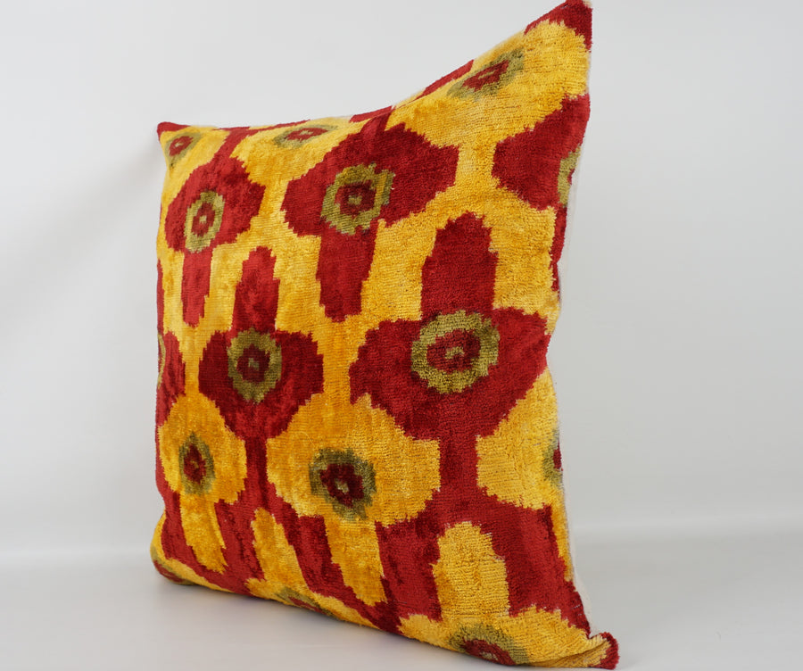 HANDMADE- IKAT SILK/VELVET PILLOWCASE