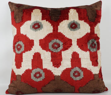 HANDMADE- IKAT SILK/VELVET PILLOWCASE