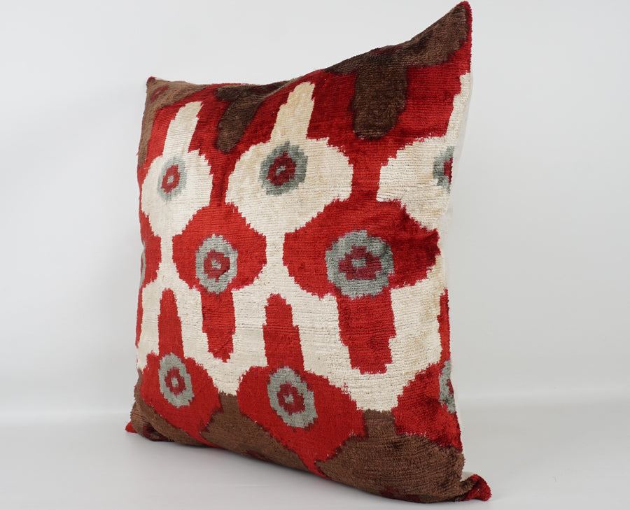 HANDMADE- IKAT SILK/VELVET PILLOWCASE