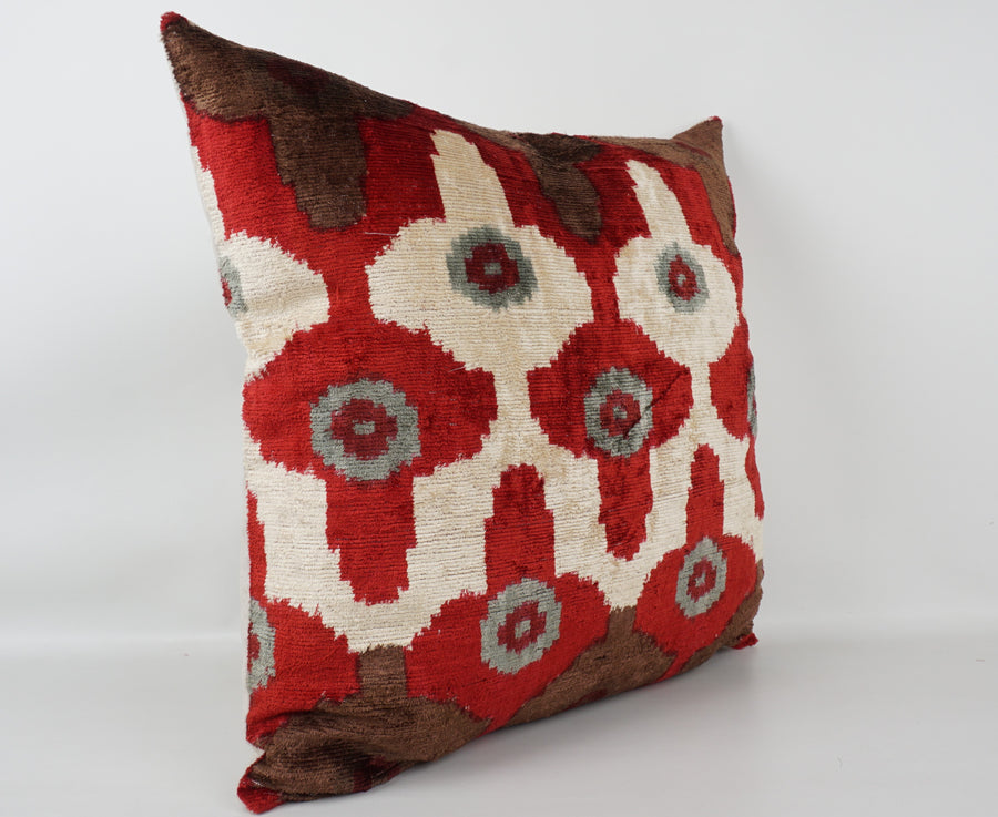 HANDMADE- IKAT SILK/VELVET PILLOWCASE