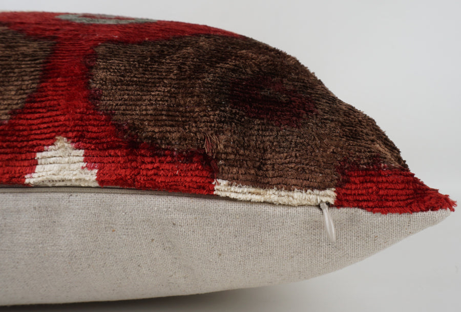 HANDMADE- IKAT SILK/VELVET PILLOWCASE
