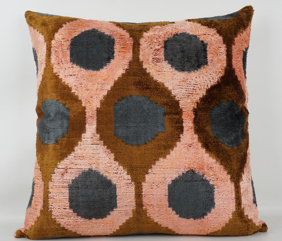 HANDMADE- IKAT SILK/VELVET PILLOWCASE