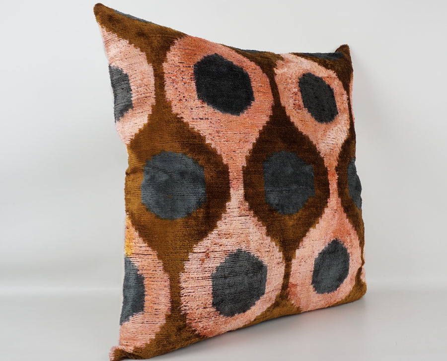 HANDMADE- IKAT SILK/VELVET PILLOWCASE