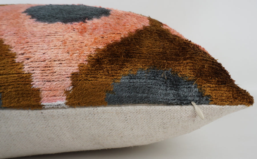 HANDMADE- IKAT SILK/VELVET PILLOWCASE