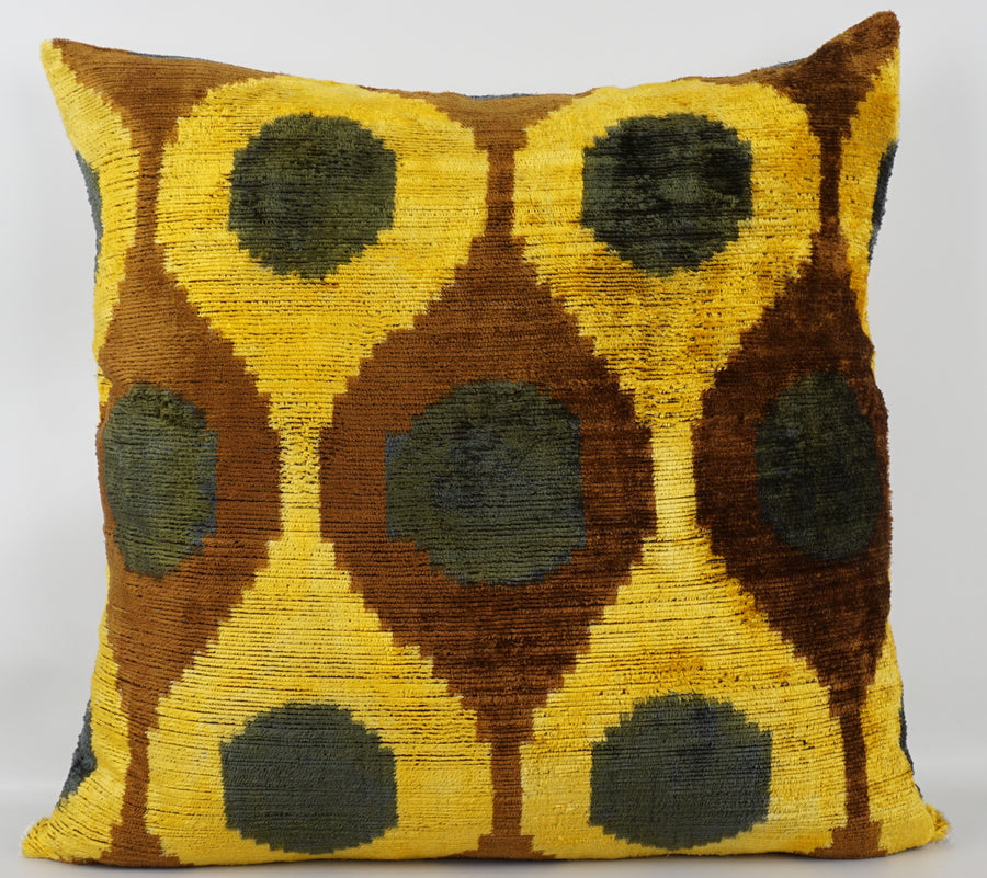 HANDMADE- IKAT SILK/VELVET PILLOWCASE