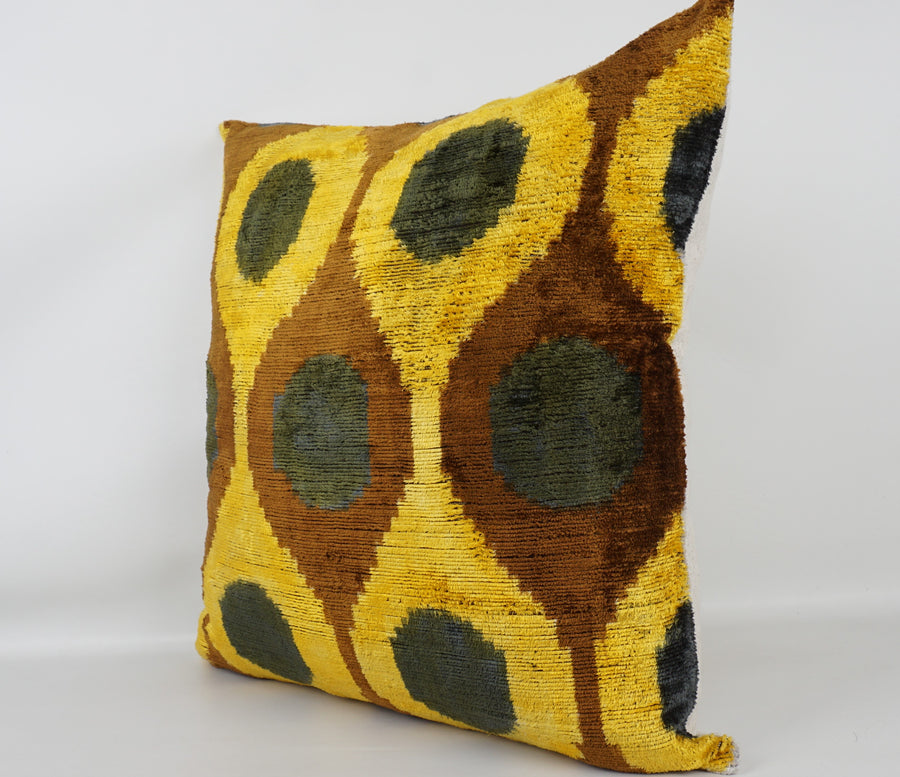 HANDMADE- IKAT SILK/VELVET PILLOWCASE