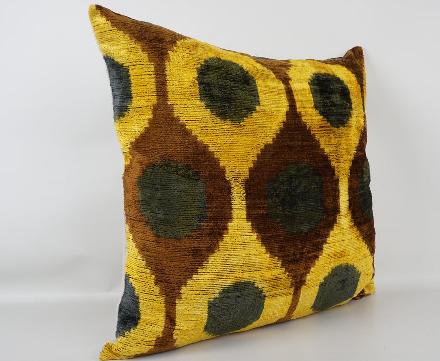 HANDMADE- IKAT SILK/VELVET PILLOWCASE