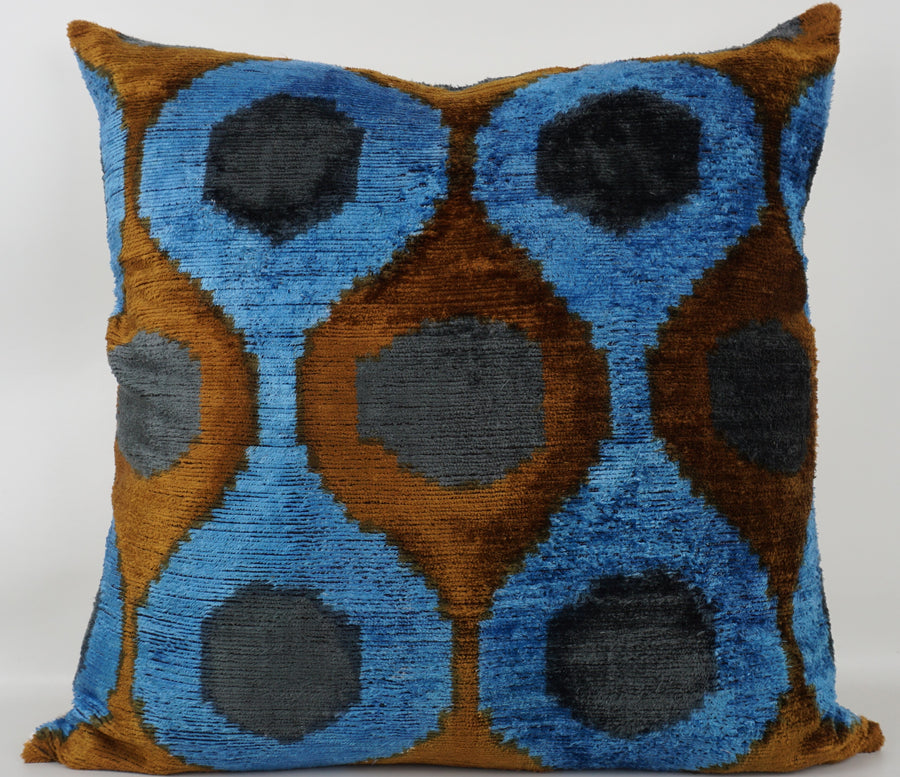 HANDMADE- IKAT SILK/VELVET PILLOWCASE