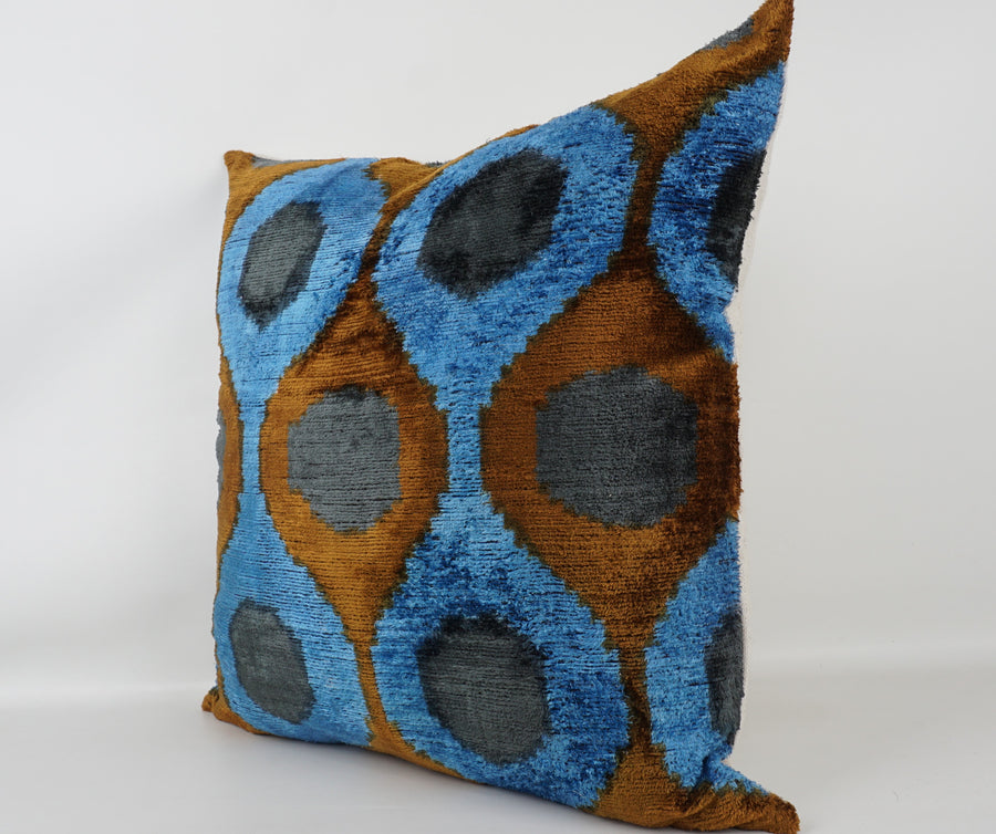 HANDMADE- IKAT SILK/VELVET PILLOWCASE
