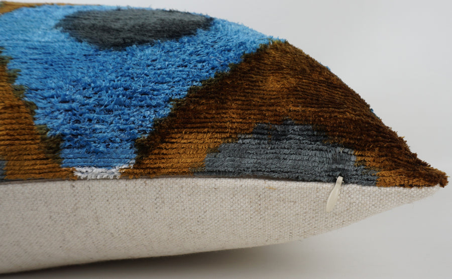 HANDMADE- IKAT SILK/VELVET PILLOWCASE