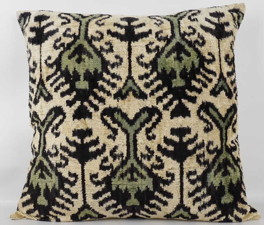 HANDMADE- IKAT SILK/VELVET PILLOWCASE