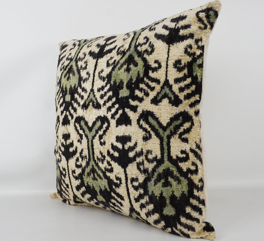 HANDMADE- IKAT SILK/VELVET PILLOWCASE