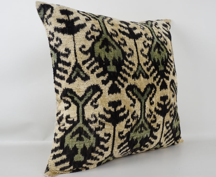 HANDMADE- IKAT SILK/VELVET PILLOWCASE
