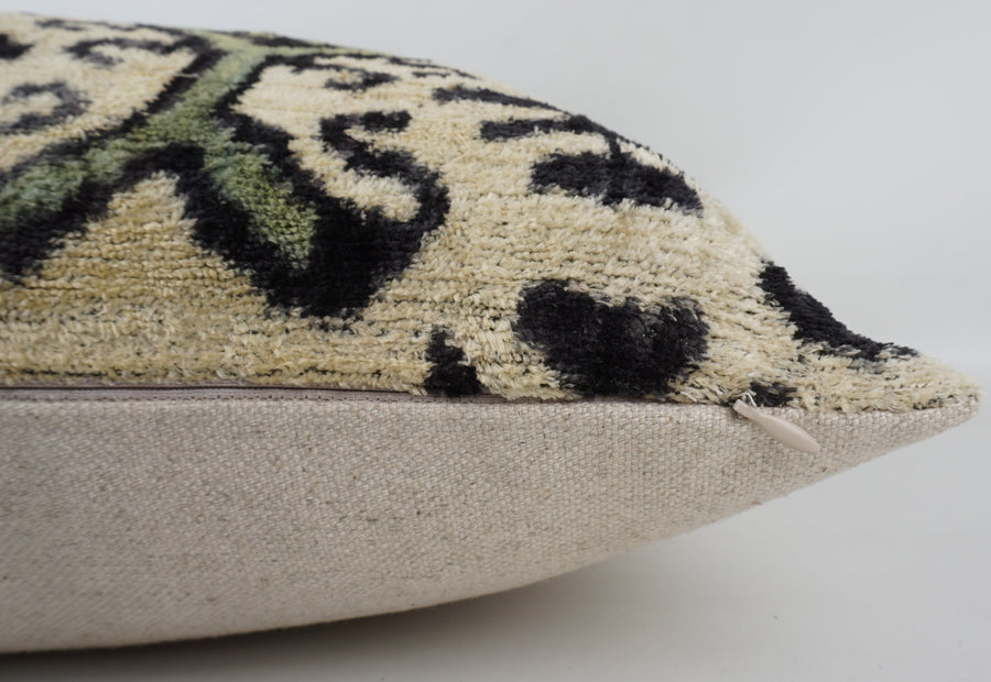 HANDMADE- IKAT SILK/VELVET PILLOWCASE