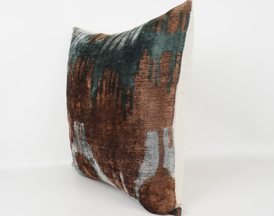 HANDMADE- IKAT SILK/VELVET PILLOWCASE