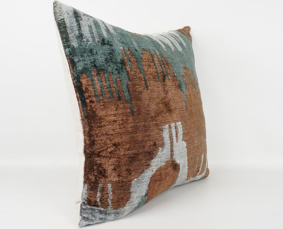 HANDMADE- IKAT SILK/VELVET PILLOWCASE