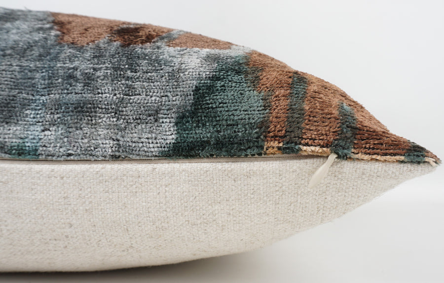 HANDMADE- IKAT SILK/VELVET PILLOWCASE