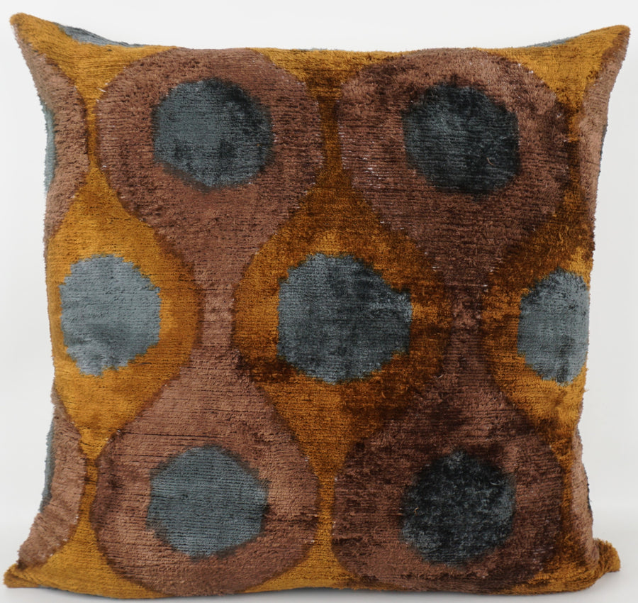 HANDMADE- IKAT SILK/VELVET PILLOWCASE