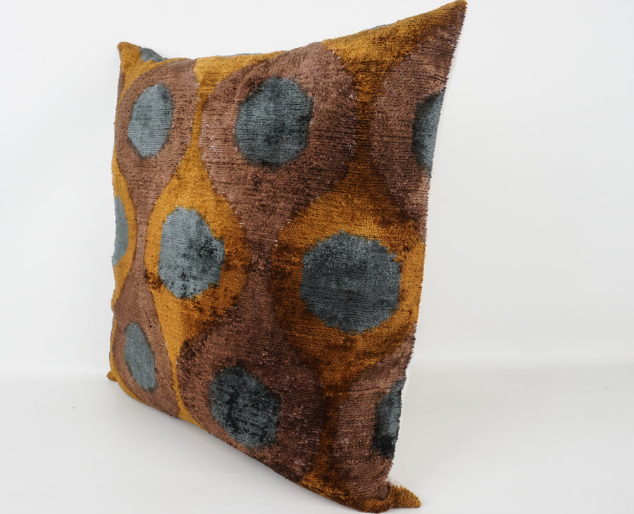 HANDMADE- IKAT SILK/VELVET PILLOWCASE
