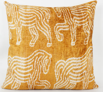 HANDMADE- IKAT SILK/VELVET PILLOWCASE