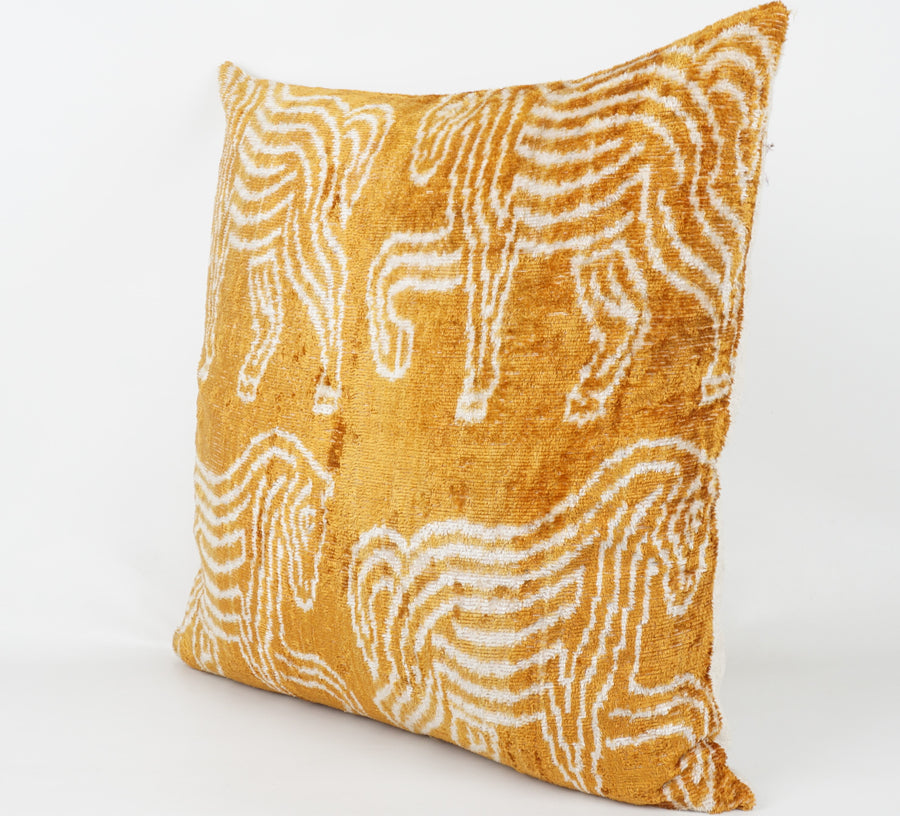 HANDMADE- IKAT SILK/VELVET PILLOWCASE