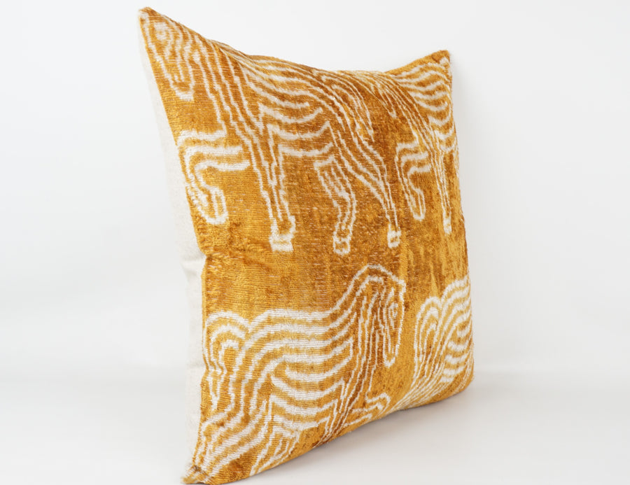 HANDMADE- IKAT SILK/VELVET PILLOWCASE
