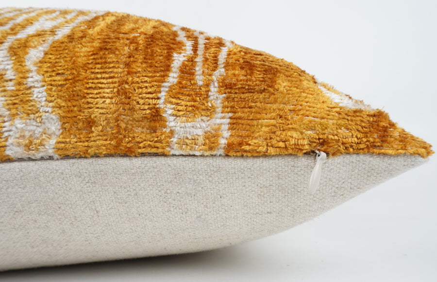 HANDMADE- IKAT SILK/VELVET PILLOWCASE