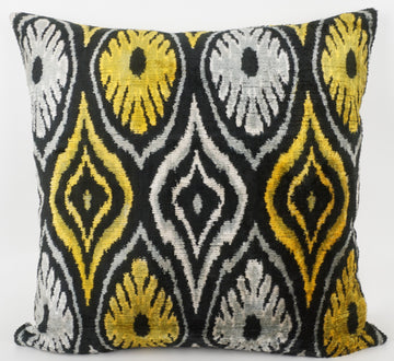 HANDMADE- IKAT SILK/VELVET PILLOWCASE