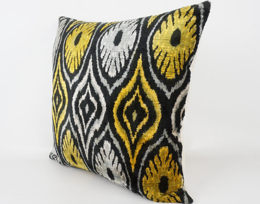 HANDMADE- IKAT SILK/VELVET PILLOWCASE